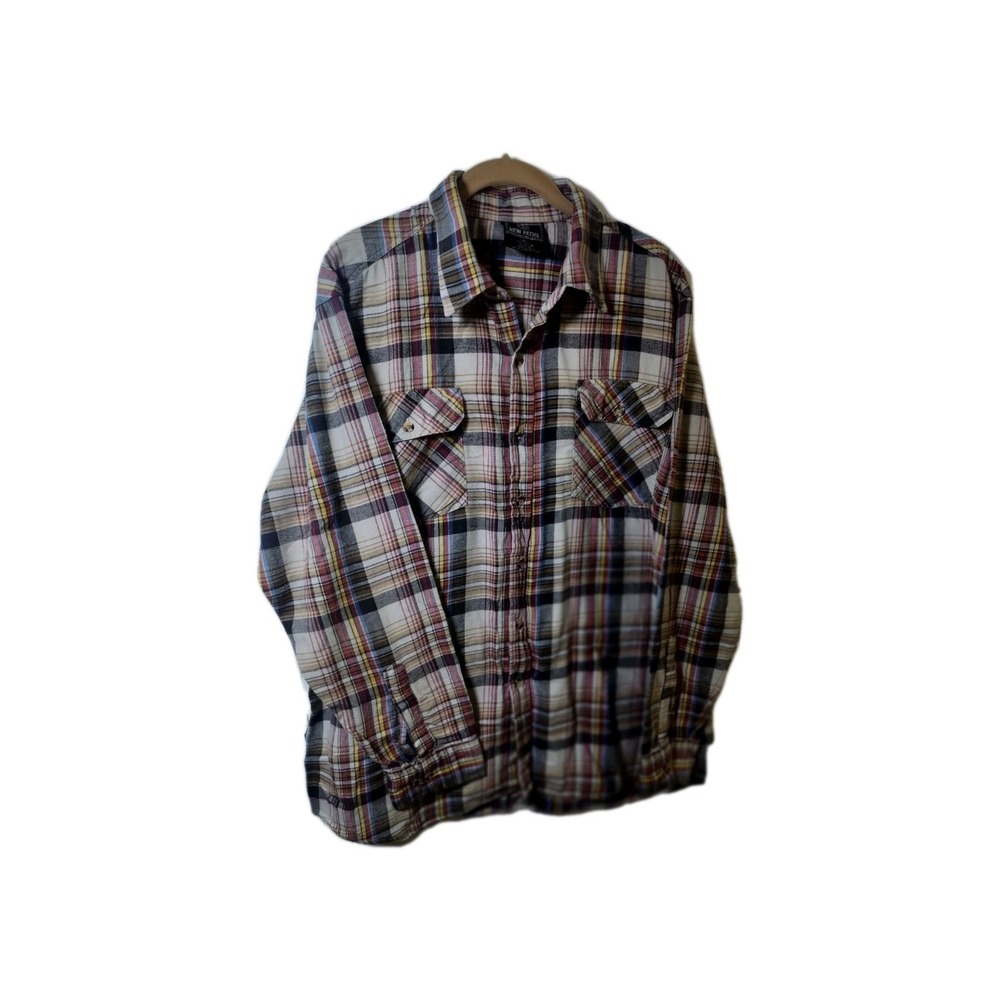 Vintage 90S Pendleton Style Flannel Heavyweight Workwear Plaid Overshirt XL.